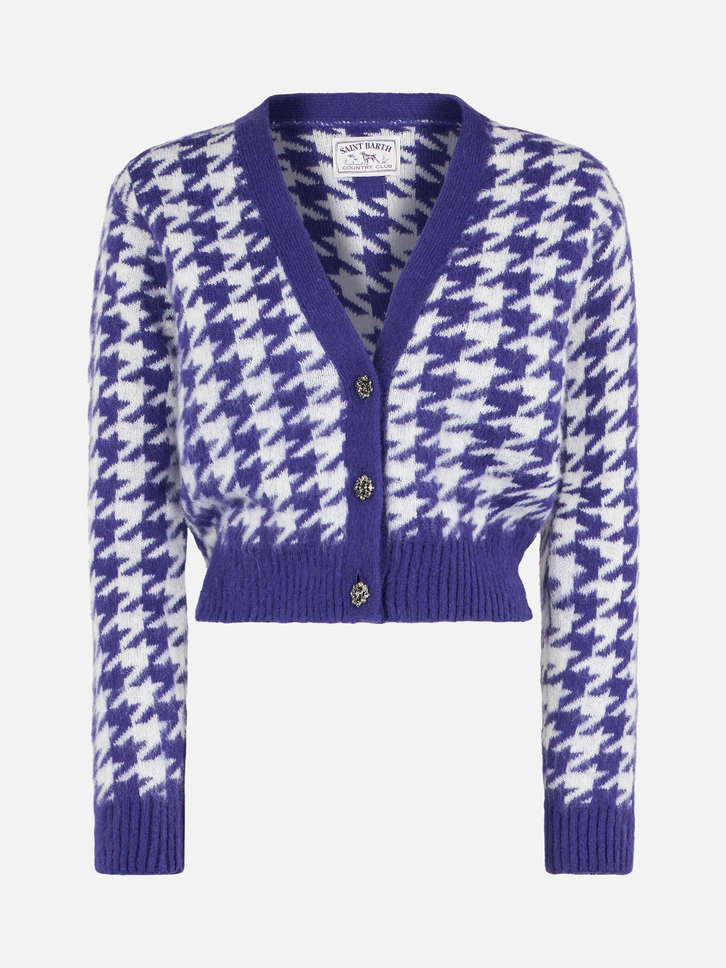 Woman crop cardigan with jewel buttons