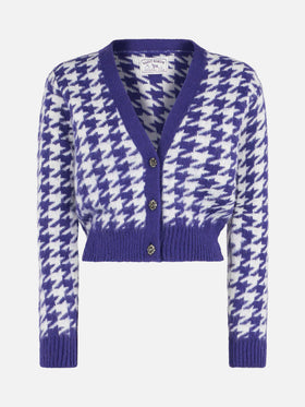 Woman crop cardigan with jewel buttons