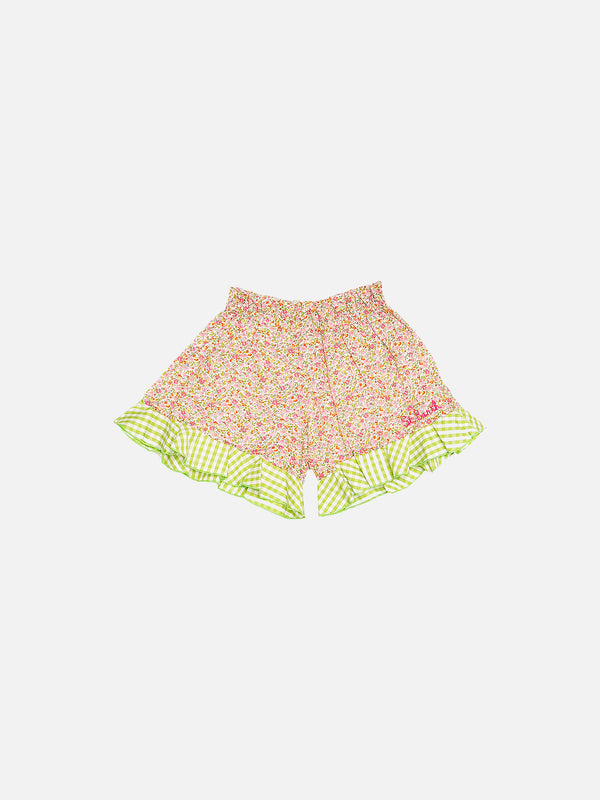 Mädchen-Shorts aus Baumwolle mit Rüschen | Hergestellt aus Liberty-Stoff