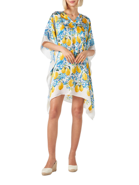 Lemons and maiolica print silk caftan - MC2 Saint Barth
