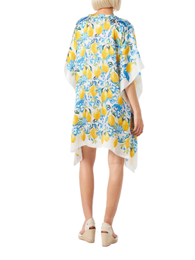 Lemons and maiolica print silk caftan - MC2 Saint Barth