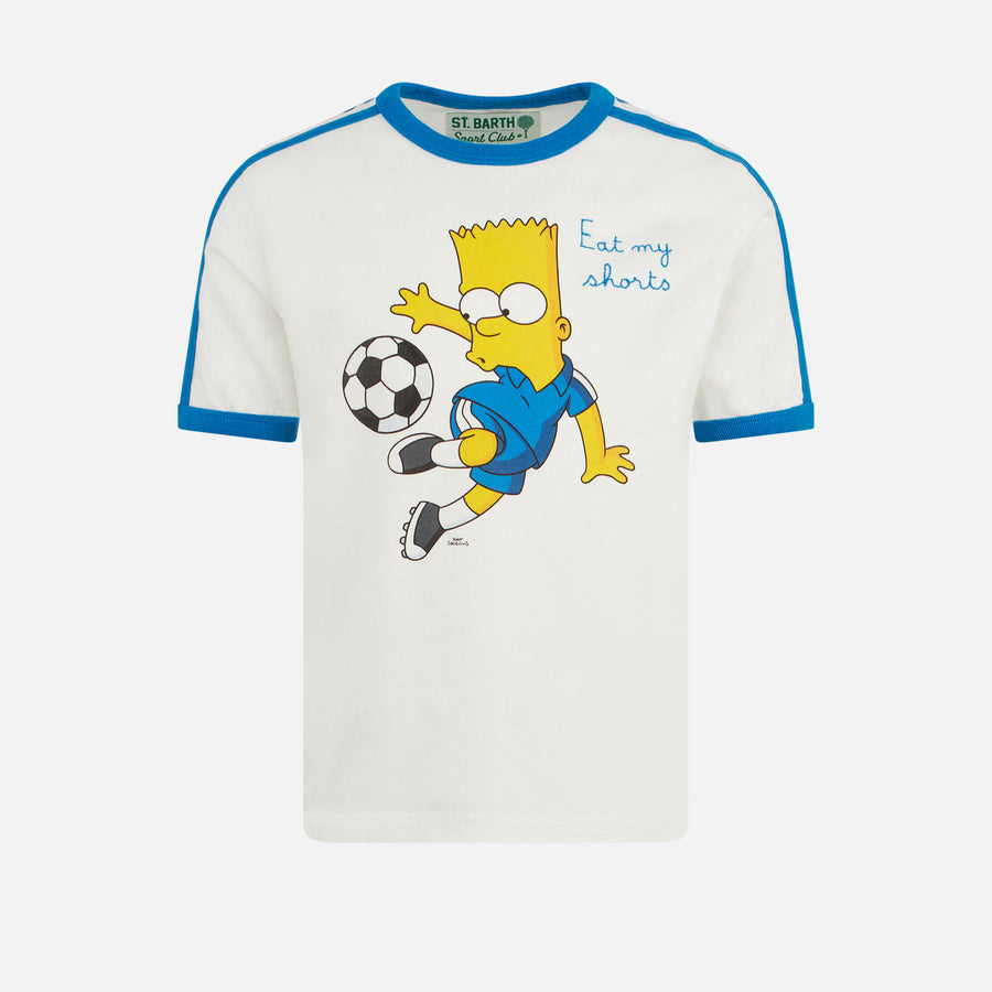 Mc2 Saint Barth T-shirt da bambino in cotone pesante con stampa Bart Soccer | EDIZIONE SPECIALE DEI SIMPSON