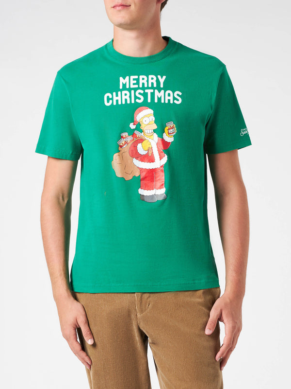 Herren-T-Shirt aus schwerer Baumwolle mit „Homer Simpson Merry Christmas“-Aufdruck | DIE SIMPSONS-SONDERAUSGABE