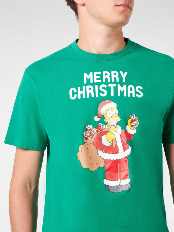 Herren-T-Shirt aus schwerer Baumwolle mit „Homer Simpson Merry Christmas“-Aufdruck | DIE SIMPSONS-SONDERAUSGABE