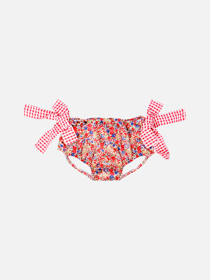 Mc2 Saint Barth Slip da bagno da bambina stampa fiori con fiocchi | EDIZIONE SPECIALE LIBERTY