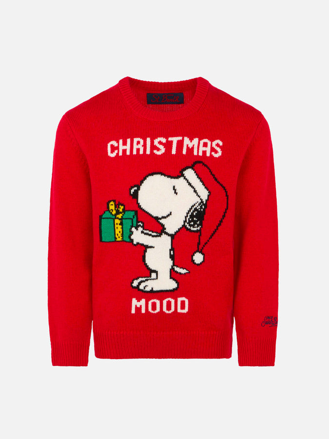 Mc2 Saint Barth Maglia da bambino con stampa Snoopy Christmas Mood | Edizione speciale Peanuts™