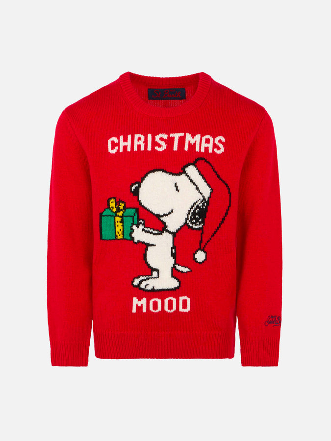 Mc2 Saint Barth Maglia da bambina con stampa Snoopy Christmas Mood | Edizione speciale Peanuts™