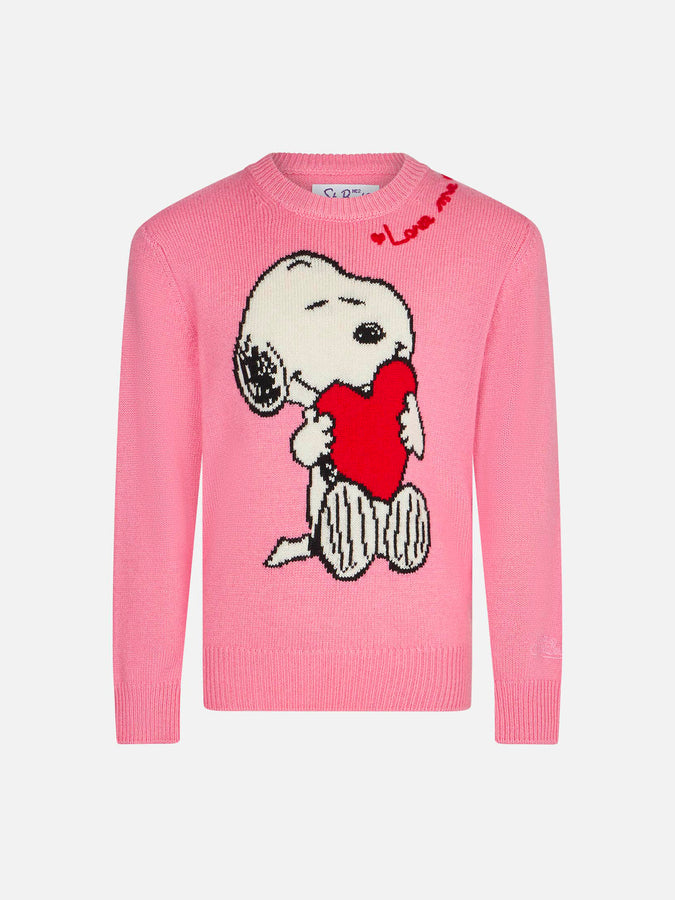 Mc2 Saint Barth Maglia da bambina stampa Snoopy con ricamo Love me | Edizione speciale Peanuts™