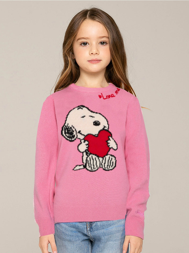 Mädchenpullover mit Snoopy-Print und „Love me“-Stickerei | Peanuts™ Sonderausgabe