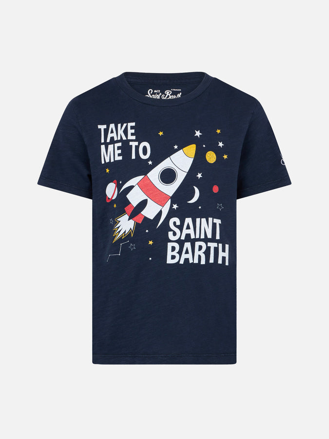 Mc2 Saint Barth T-shirt da bambino blu razzo spaziale