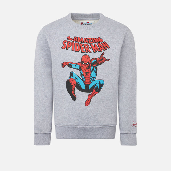 Graues Jungen-Sweatshirt mit Rundhalsausschnitt und Spiderman-Aufdruck | MARVEL-SONDERAUSGABE