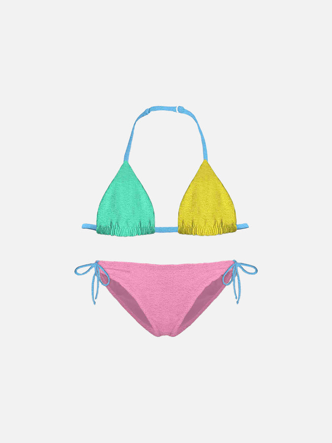 Mc2 Saint Barth Bikini da bambina in spugna multicolore