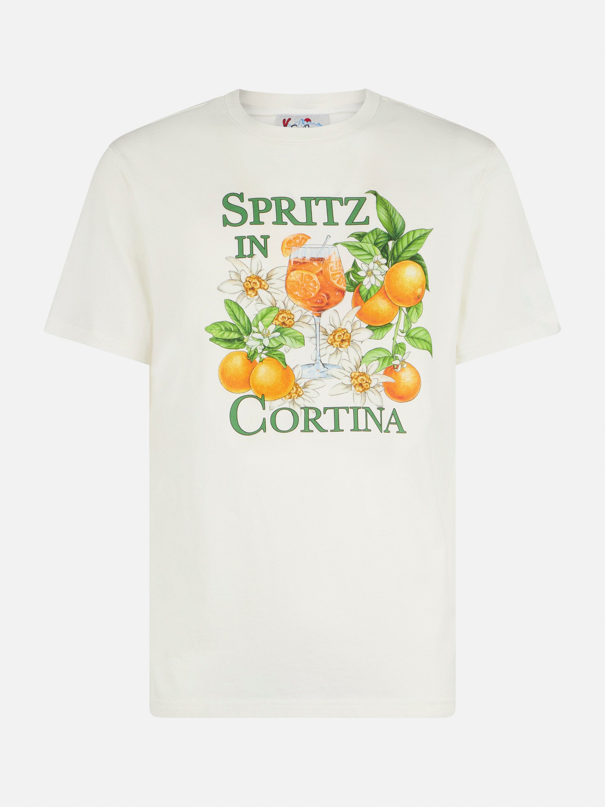 Man heavy cotton t-shirt with Spritz in Cortina print - MC2 Saint Barth