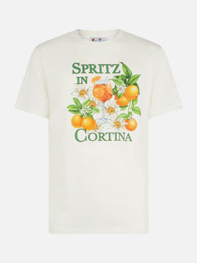 Man heavy cotton t-shirt with Spritz in Cortina print - MC2 Saint Barth