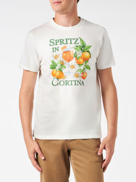 Man heavy cotton t-shirt with Spritz in Cortina print - MC2 Saint Barth