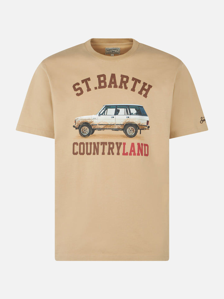 Man heavy cotton t-shirt with St. Barth Countryland print - MC2 Saint Barth