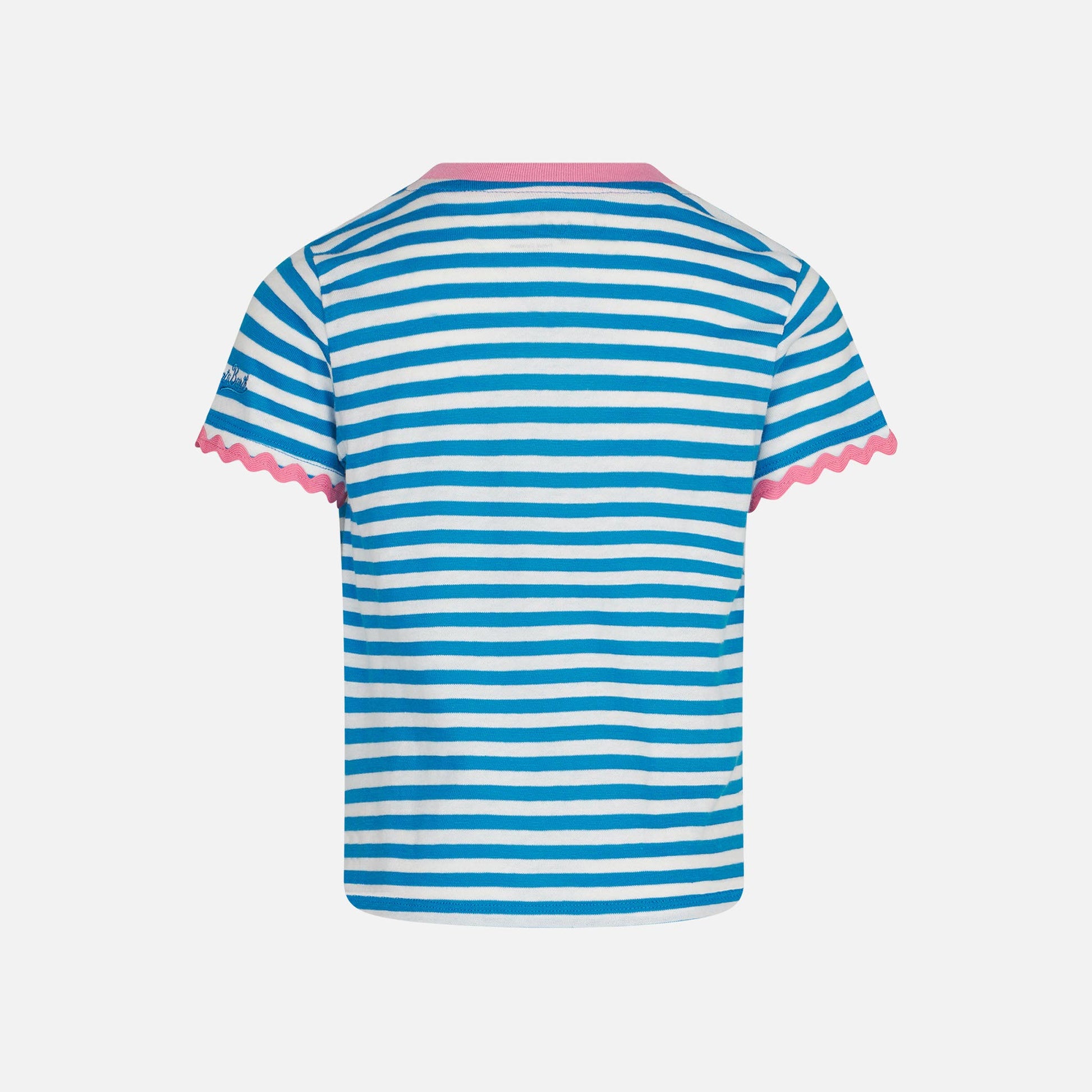 Girl t-shirt with stripes and embroidery - MC2 Saint Barth