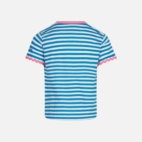 Girl t-shirt with stripes and embroidery - MC2 Saint Barth