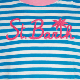 Girl t-shirt with stripes and embroidery - MC2 Saint Barth