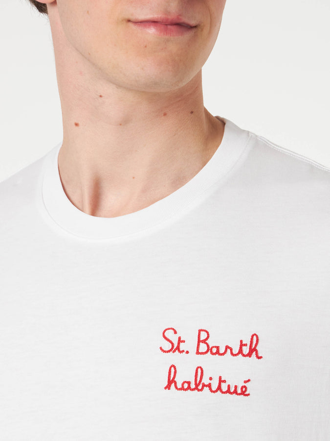 Mc2 Saint Barth T-shirt da uomo con ricamo St. Barth habituè