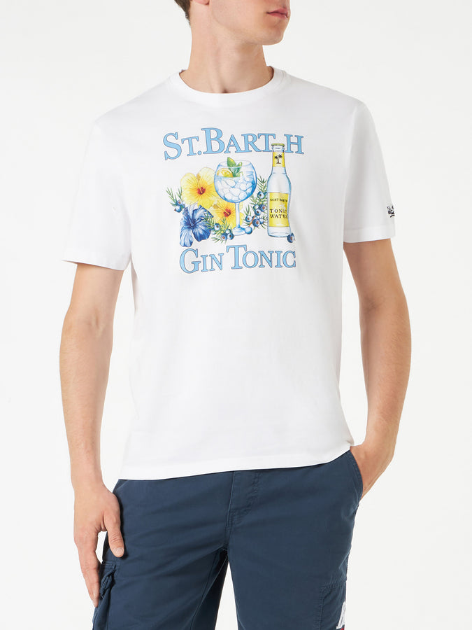 Mc2 Saint Barth T-shirt da uomo in cotone con stampa St.Barth Gin Tonic