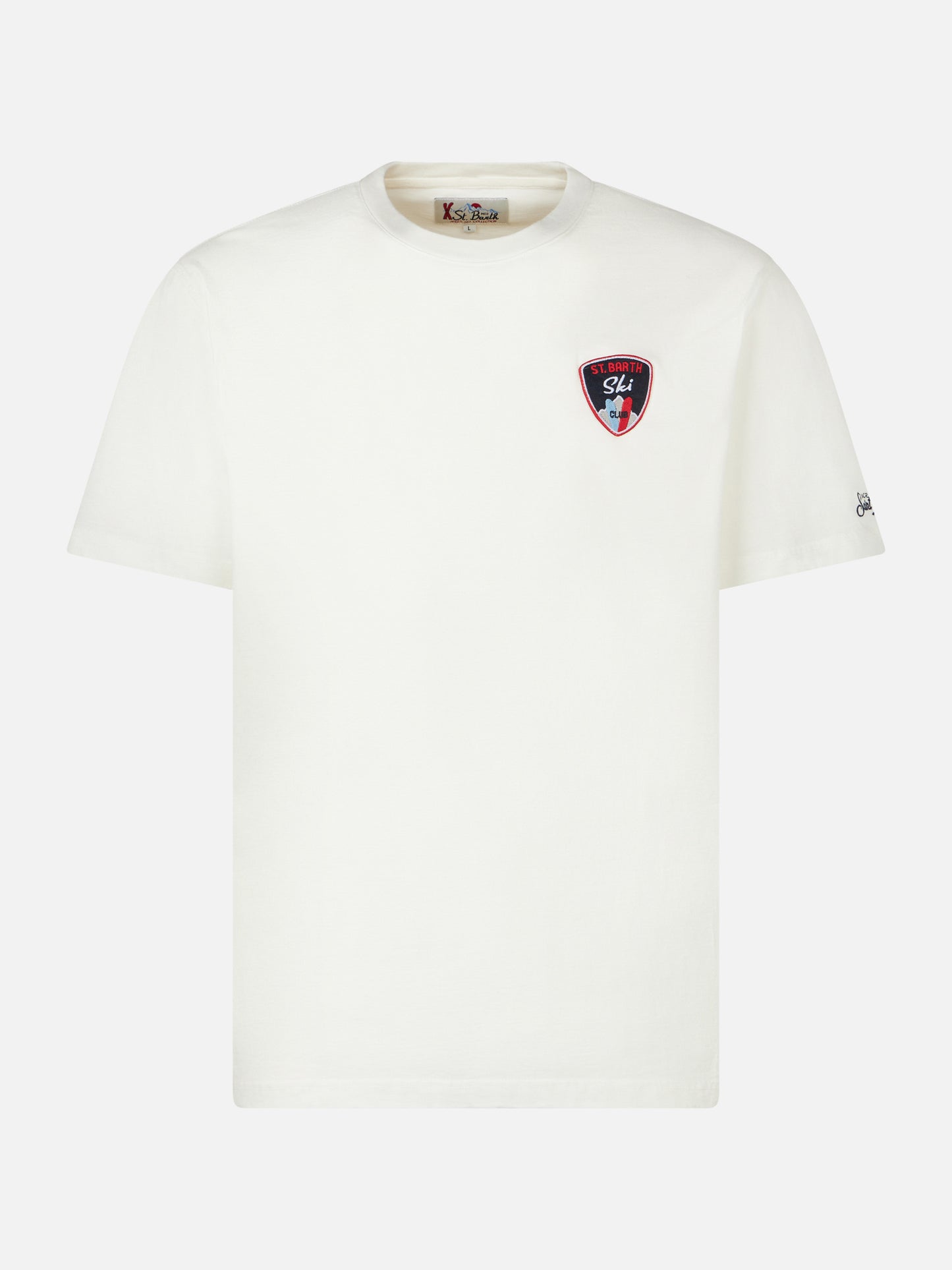 Man heavy cotton t-shirt with St. Barth Ski patch - MC2 Saint Barth