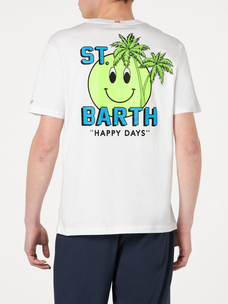 T-shirt da uomo in cotone con stampa St. Barth Happy Days