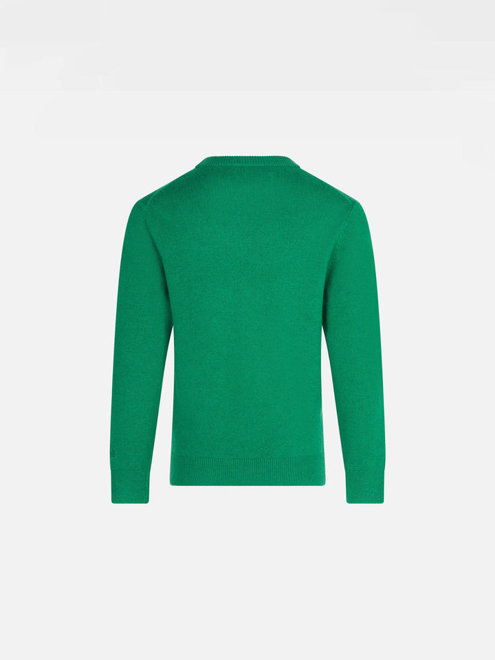Boy green sweater with St. Moritz jacquard - MC2 Saint Barth