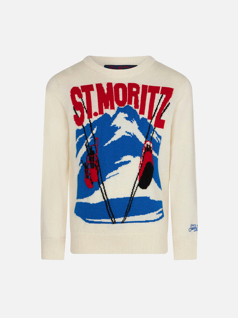 Boy sweater with St. Moritz jacquard print