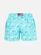 Hellblaue Badeshorts für Jungen mit Seestern-Print und bequemem Stoff