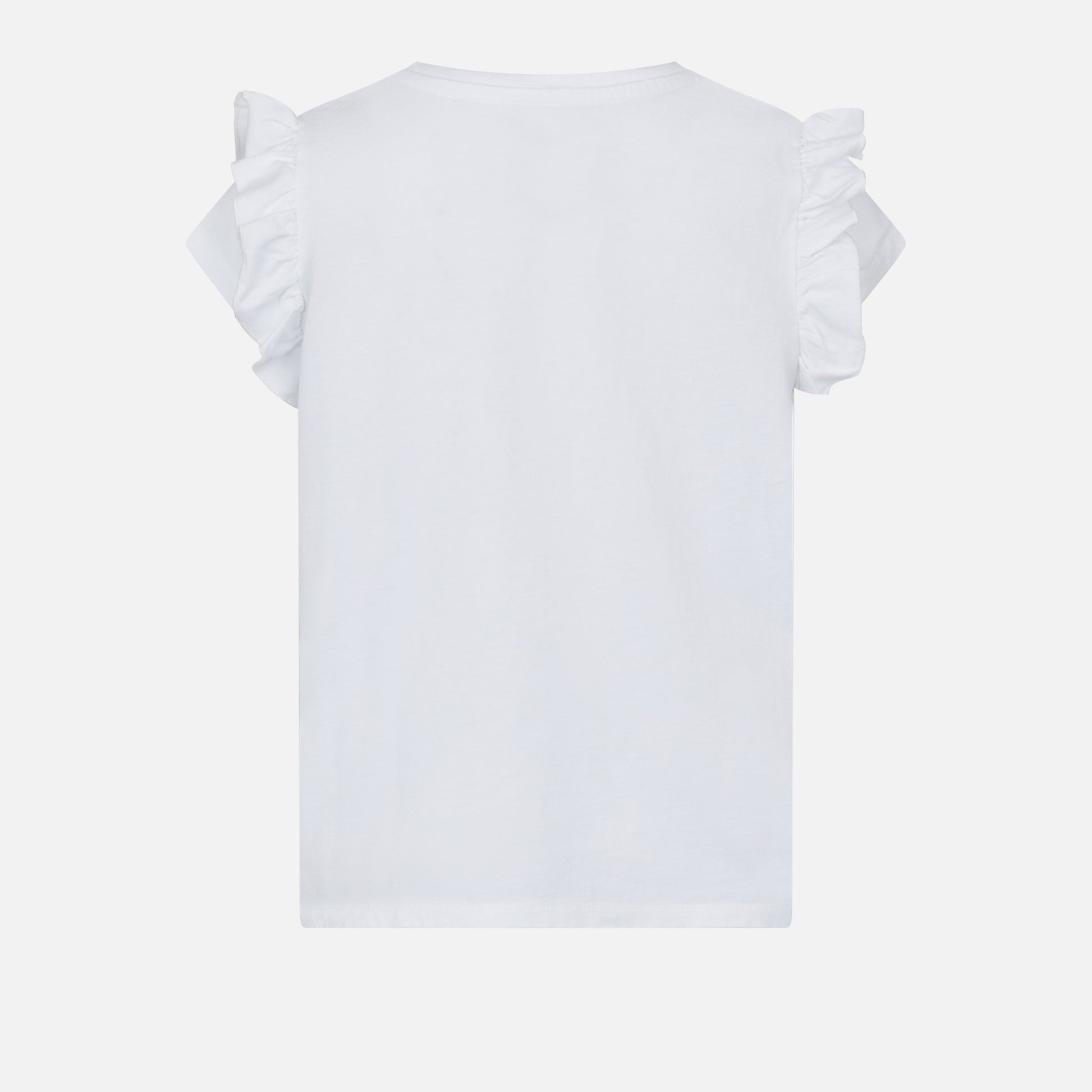 Girl cotton t-shirt with flounce and embroidery - MC2 Saint Barth