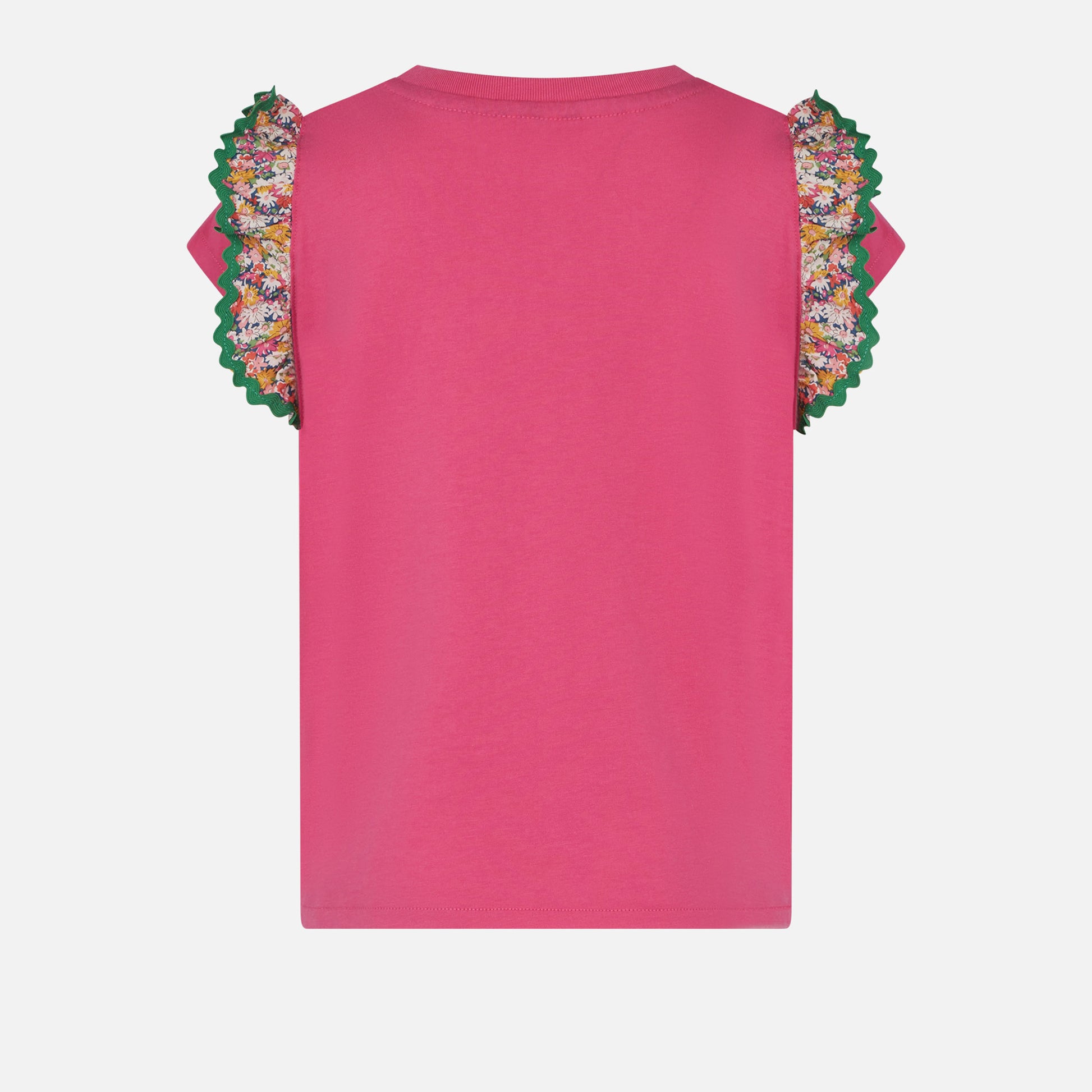 Girl cotton t-shirt with flounce and embroidery - MC2 Saint Barth