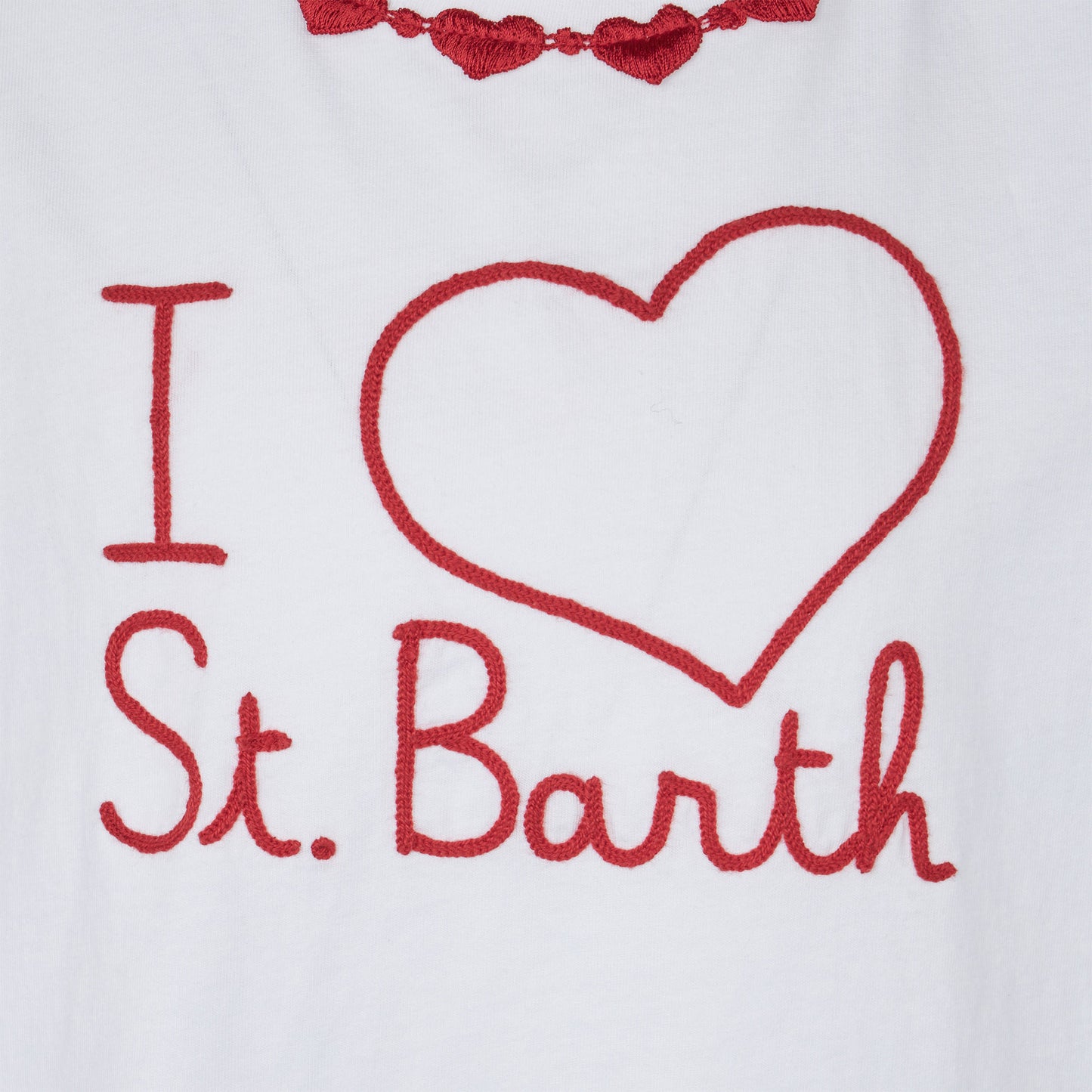 Girl cotton t-shirt with flounce and embroidery - MC2 Saint Barth
