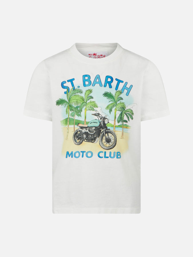 Mc2 Saint Barth T-shirt da bambino in cotone con stampa moto