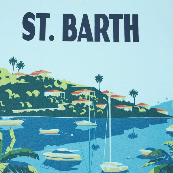 Baumwoll-T-Shirt für Jungen mit St. Barth-Postkartendruck
