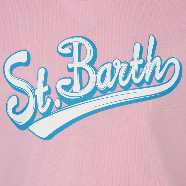 Girl cotton t-shirt with St. Barth print - MC2 Saint Barth