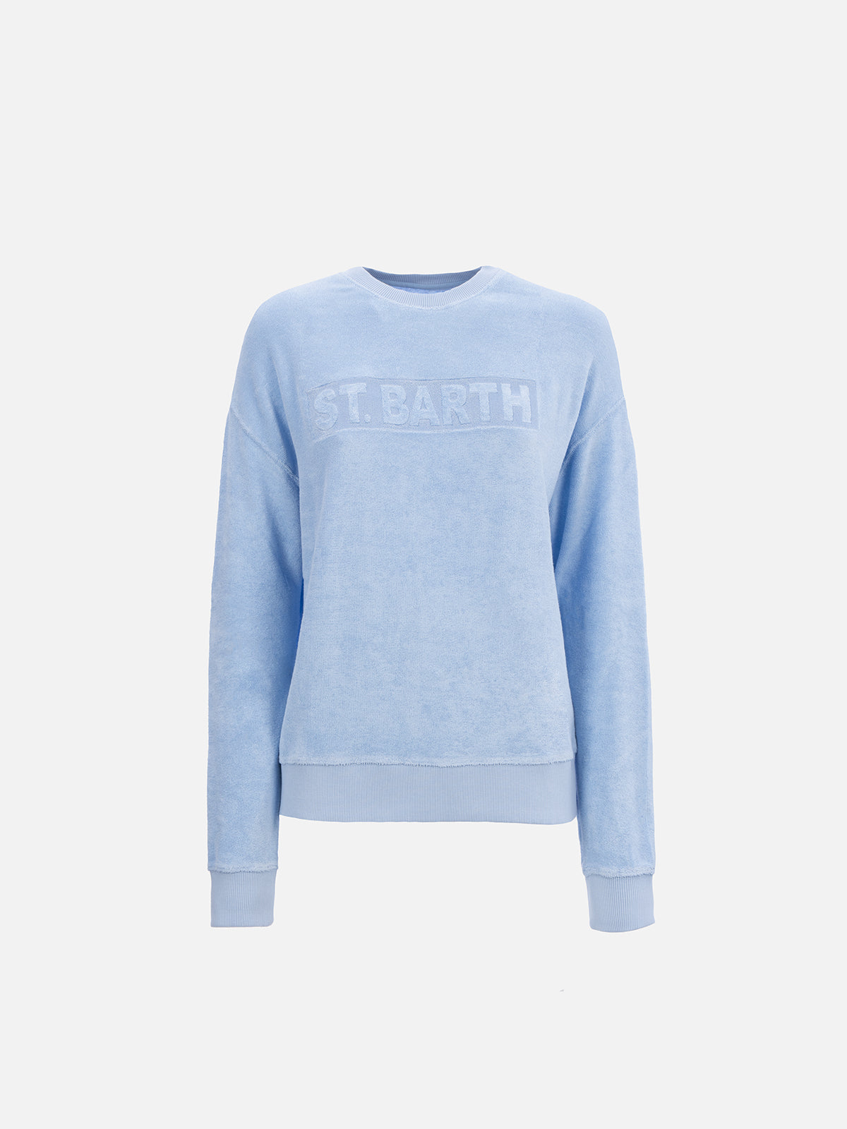 Sudadera Stardust de mujer en rizo de algodón azul claro 
