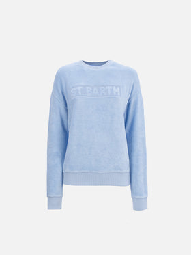 Sudadera Stardust de mujer en rizo de algodón azul claro 