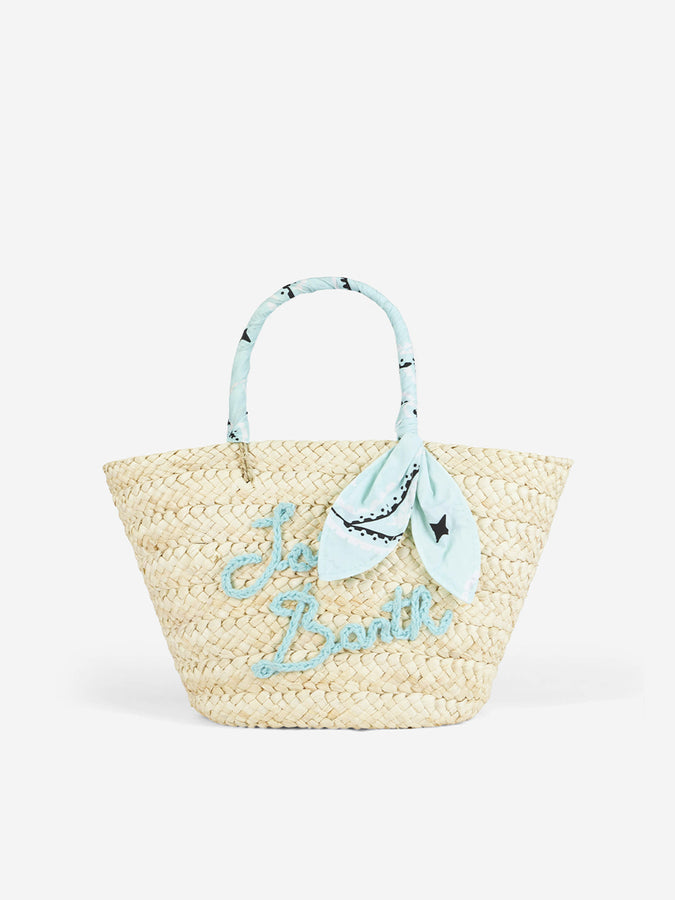 Mc2 Saint Barth Small straw bag Kylie with embroidery and paisley handles