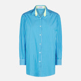 Striped cotton shirt with Born in St. Barth embroidery