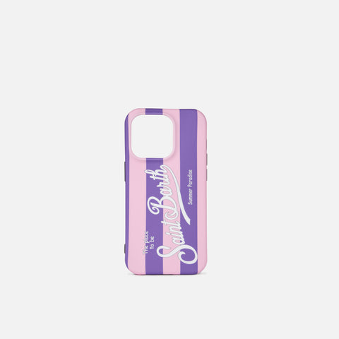 Cover for iPhone 14 Pro with striped print - MC2 Saint Barth