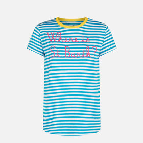 Bluette cotton t-shirt with Where is St. Barth? embroidery - MC2 Saint Barth