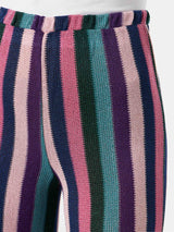 Pantaloni a palazzo in maglia multicolore