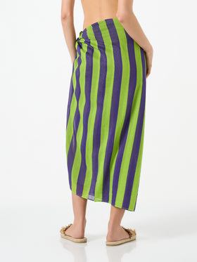 Cotton pareo with striped print - MC2 Saint Barth