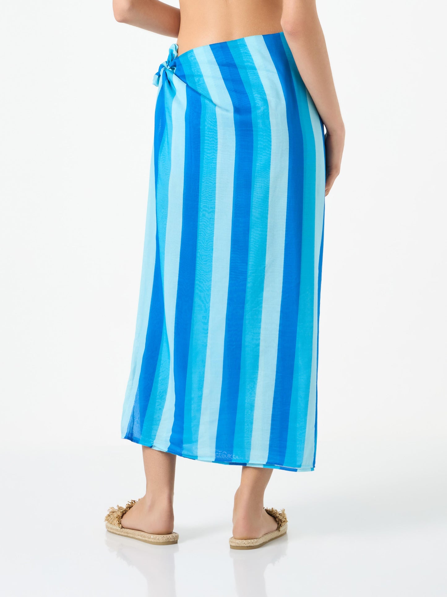 Cotton pareo skirt with striped print - MC2 Saint Barth