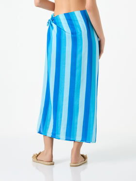 Cotton pareo skirt with striped print - MC2 Saint Barth