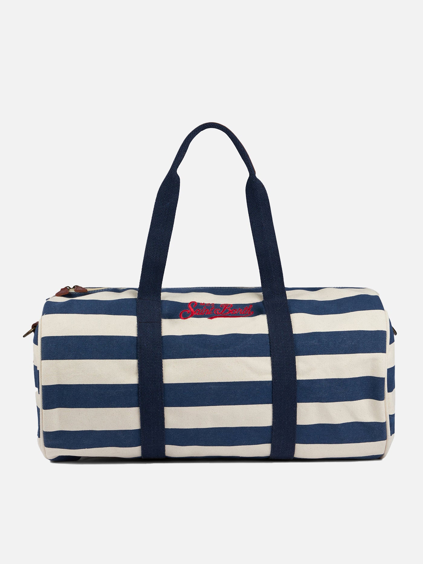 Travel duffel bag with blue stripes - MC2 Saint Barth