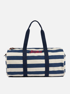 Travel duffel bag with blue stripes - MC2 Saint Barth