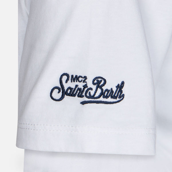 Baumwoll-T-Shirt für Jungen mit „Surfer in St. Barth“-Aufdruck