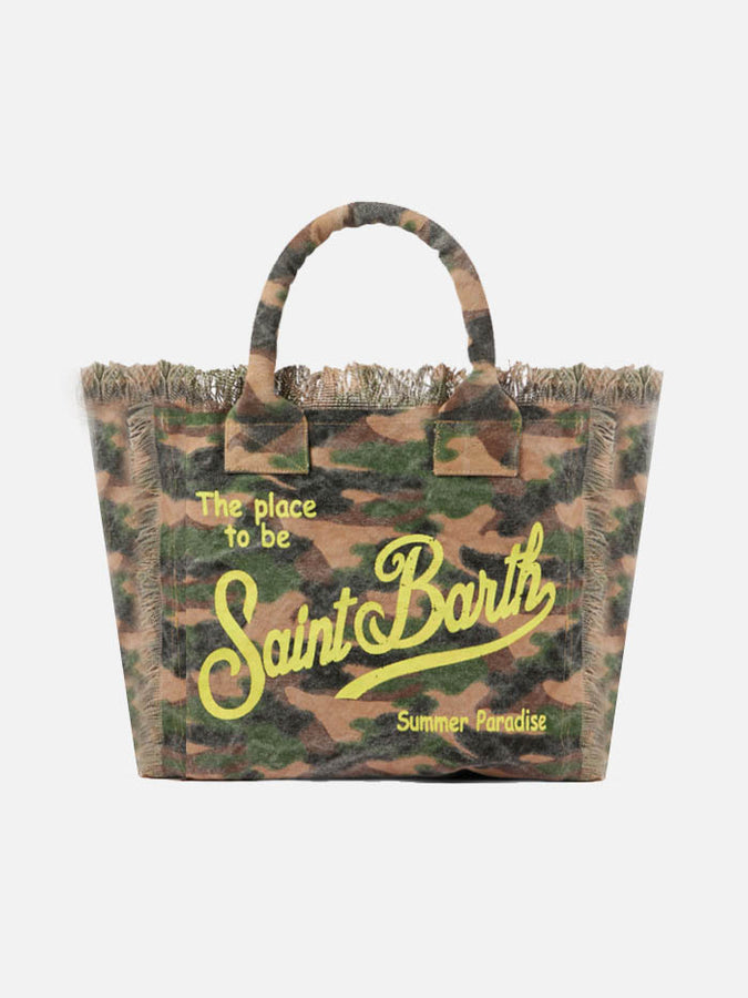 Mc2 Saint Barth Borsa a spalla Vanity in canvas con stampa mimetica